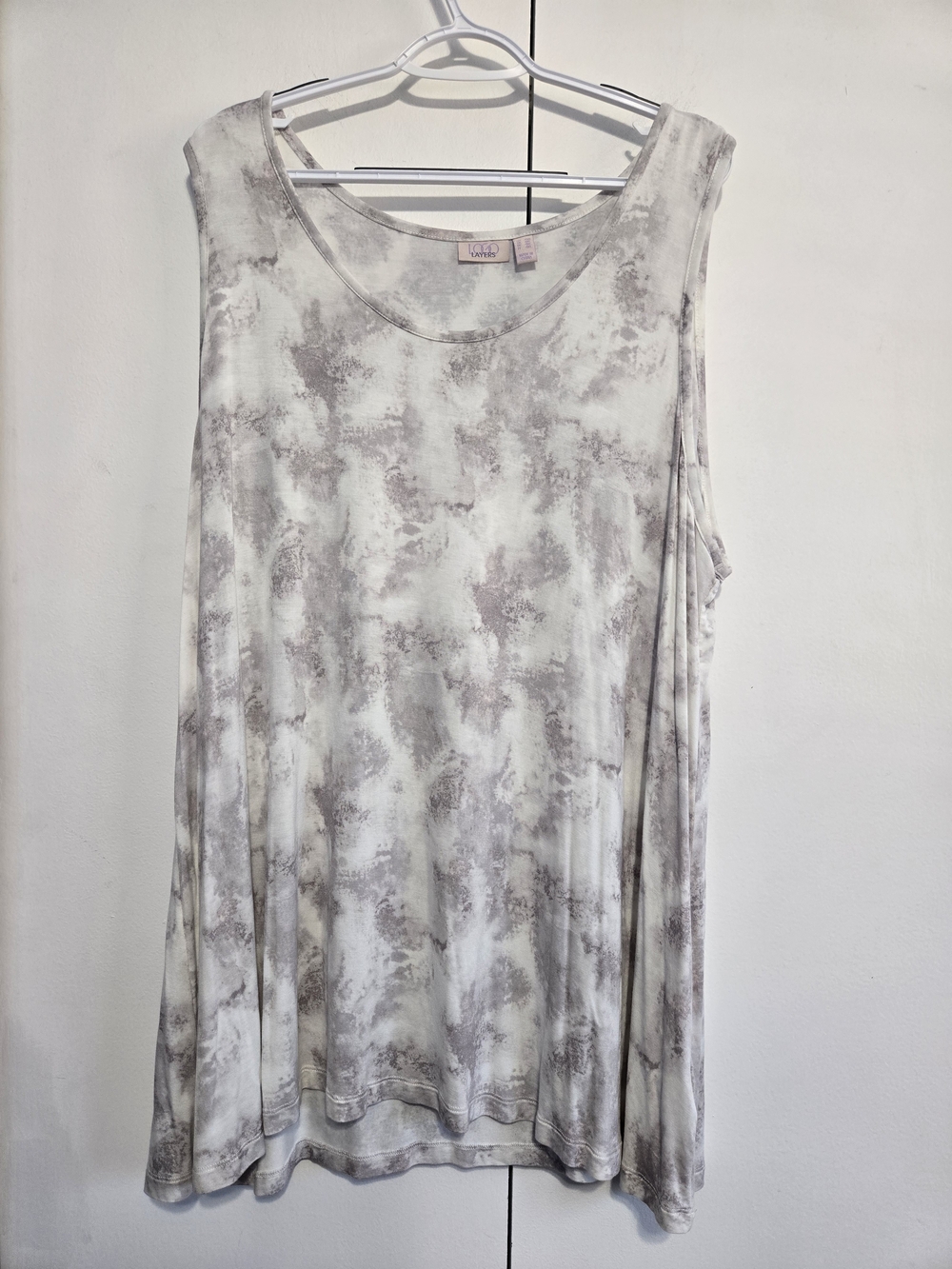 Logo Layers 3X Tie Dye Tank Top Plus Size Swing Tunic Rayon‎ Blend